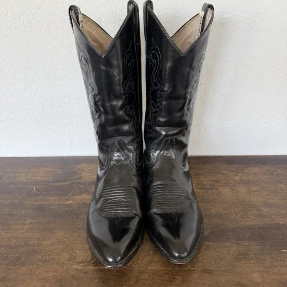 Caborga Botas Black Leather Western Cowboy Boots 10.5 D Mexico